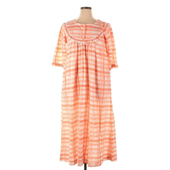 Little Tienda Orange Gingham Maxi Dress XL